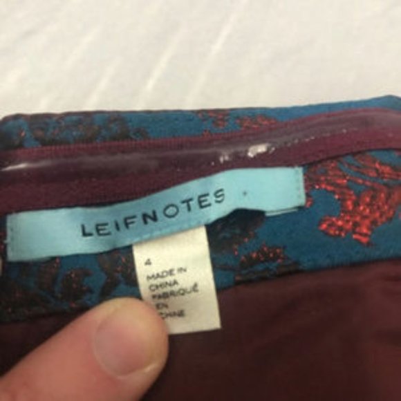 Anthropologie Leifnotes Paprika Brocade Dress 4 - Picture 6 of 8